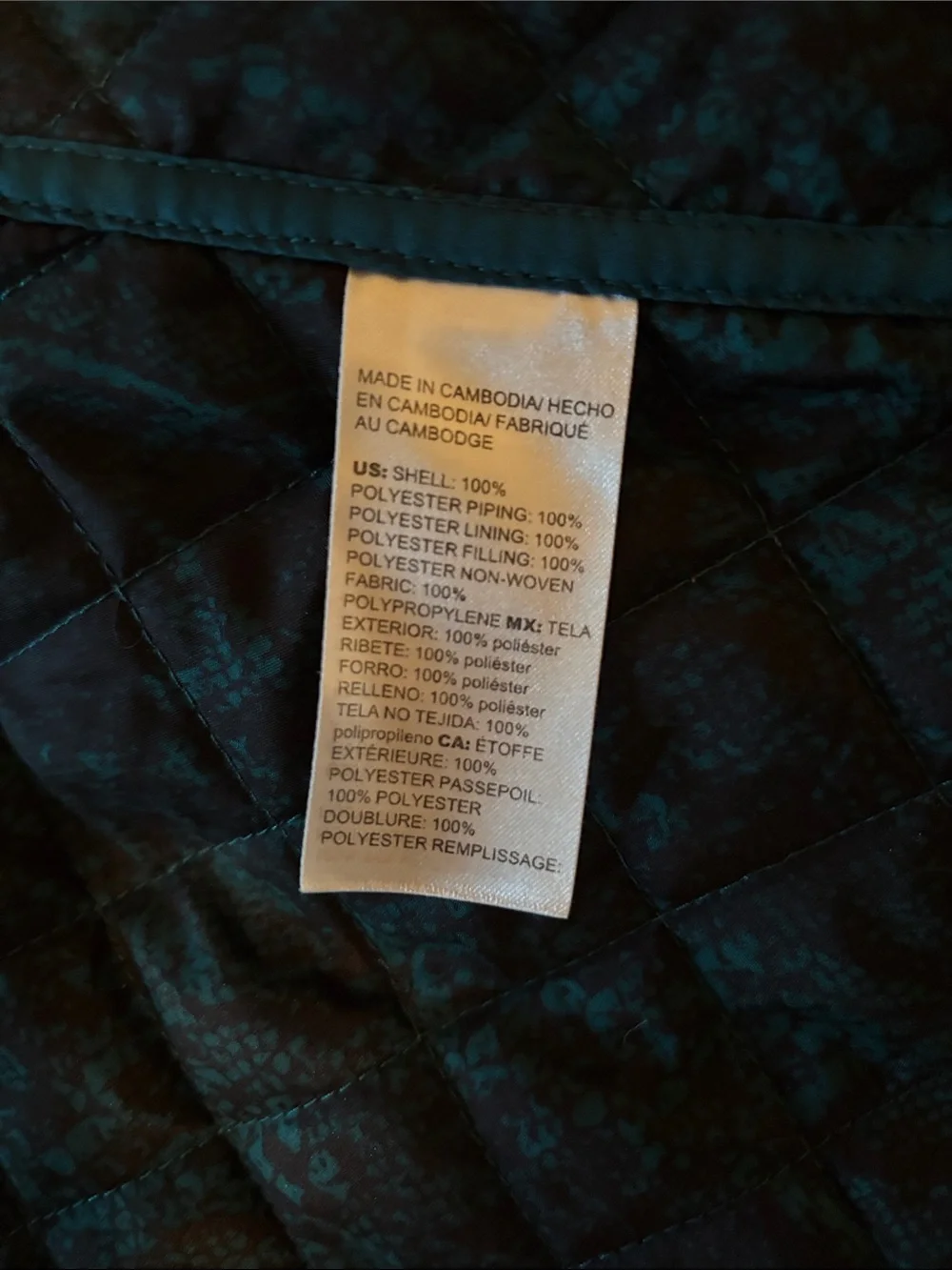 Chico's Quilted Snap Front Barn Jacket in Deep Teal Size 8 - Picture 10 of 13